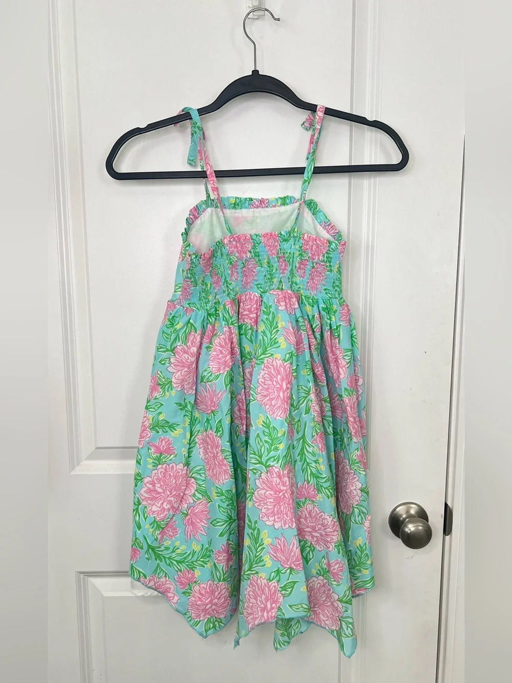 Tommy Bahama Floral Tropical Asymmetrical Hem Lined Dress Little Girl Sz 8~7-8yo